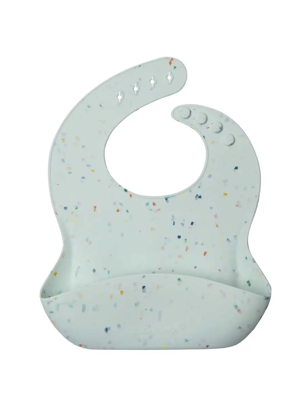 Loulou Lollipop Silicone Baby Bib with Catch-All Pocket - Mint Confetti